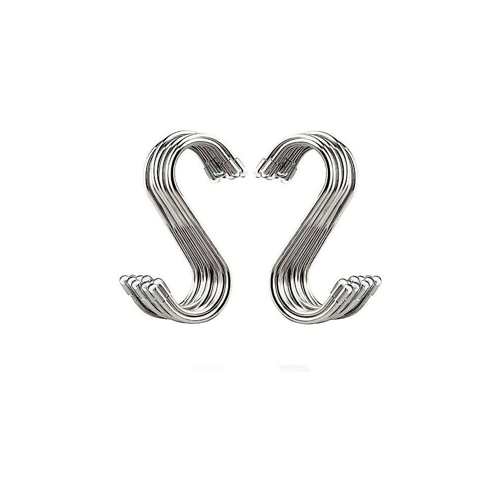 20 Pack 3.4" S Shaped Hooks Stainless Steel Metal Hangers Hanging Hooks For Kitchen, Work Shop, Bathroom, Garden 7042558891856