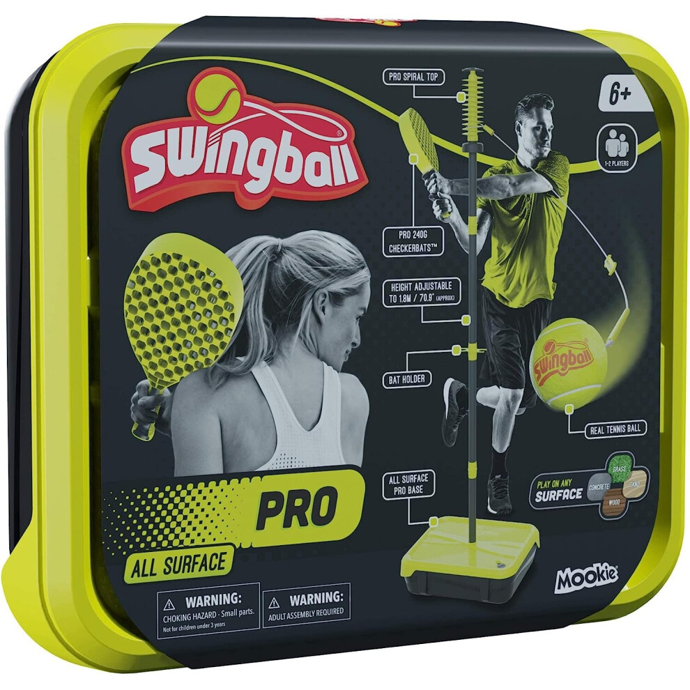 Pro All Surface Swingball | Swingball's Ultimate Game for 6+ to Adults | Real Tennis Ball and 2 Power Bats | Superior All Surface Base