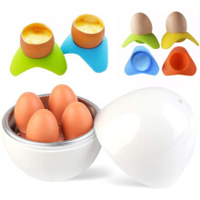Microwave Egg Cooker Boiler + 4 Silicone Egg Cup Holders