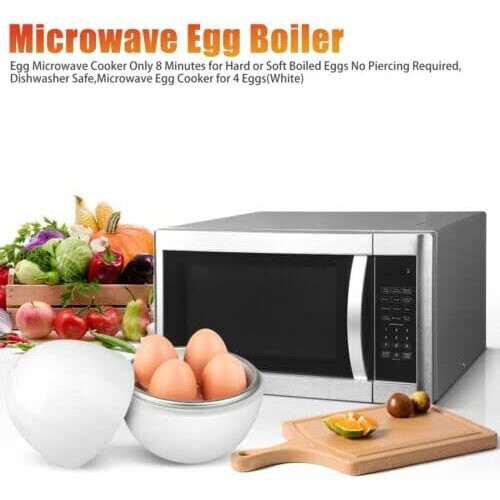 Microwave Egg Cooker Boiler + 4 Silicone Egg Cup Holders 1