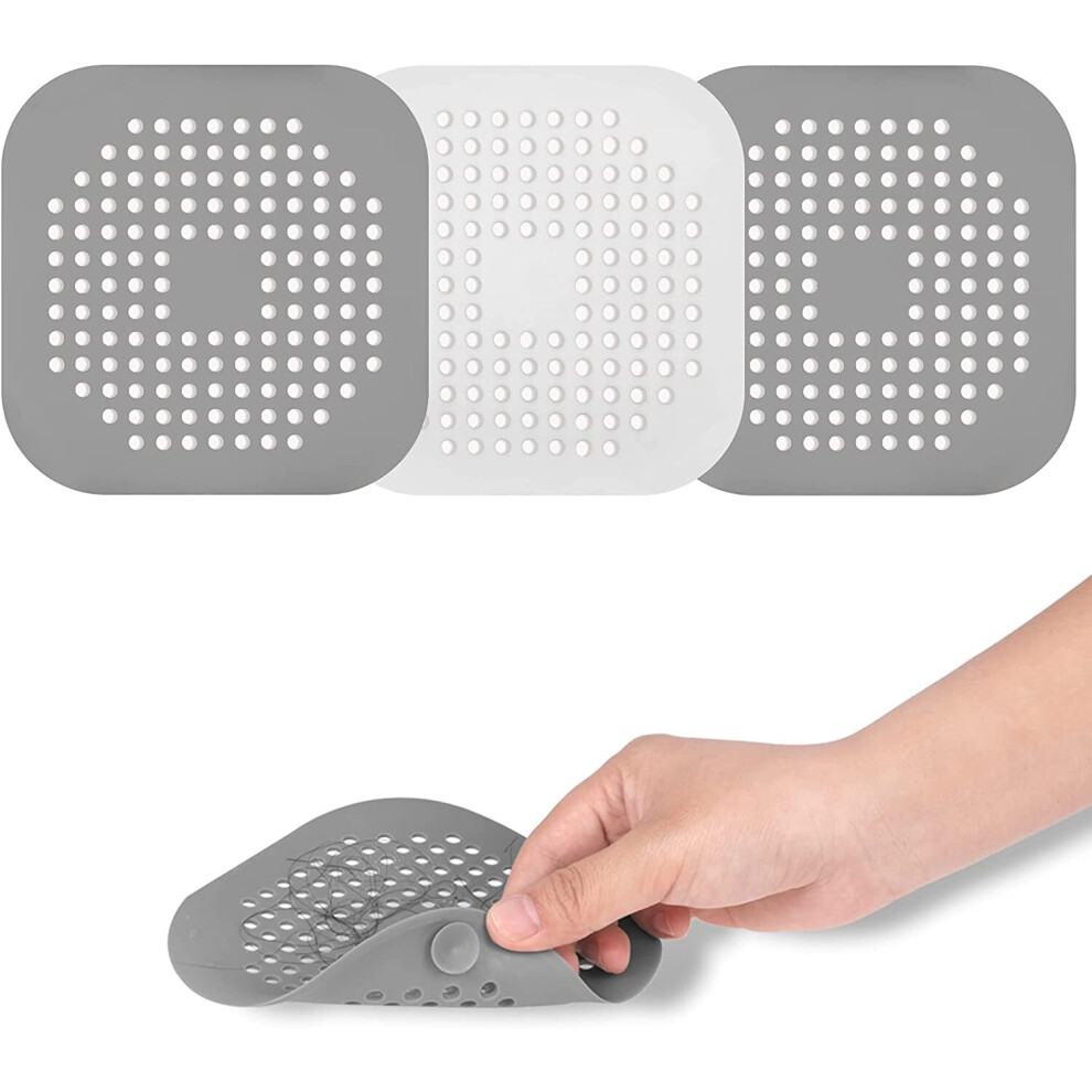 Xylopee Drain Hair Catcher Shower Drain Cover Strainer,3 Pack 5.7-inch TPR Drain Hair Catcher Flat Silicone Stopper-image-OPC-PBXVDJX-NEW