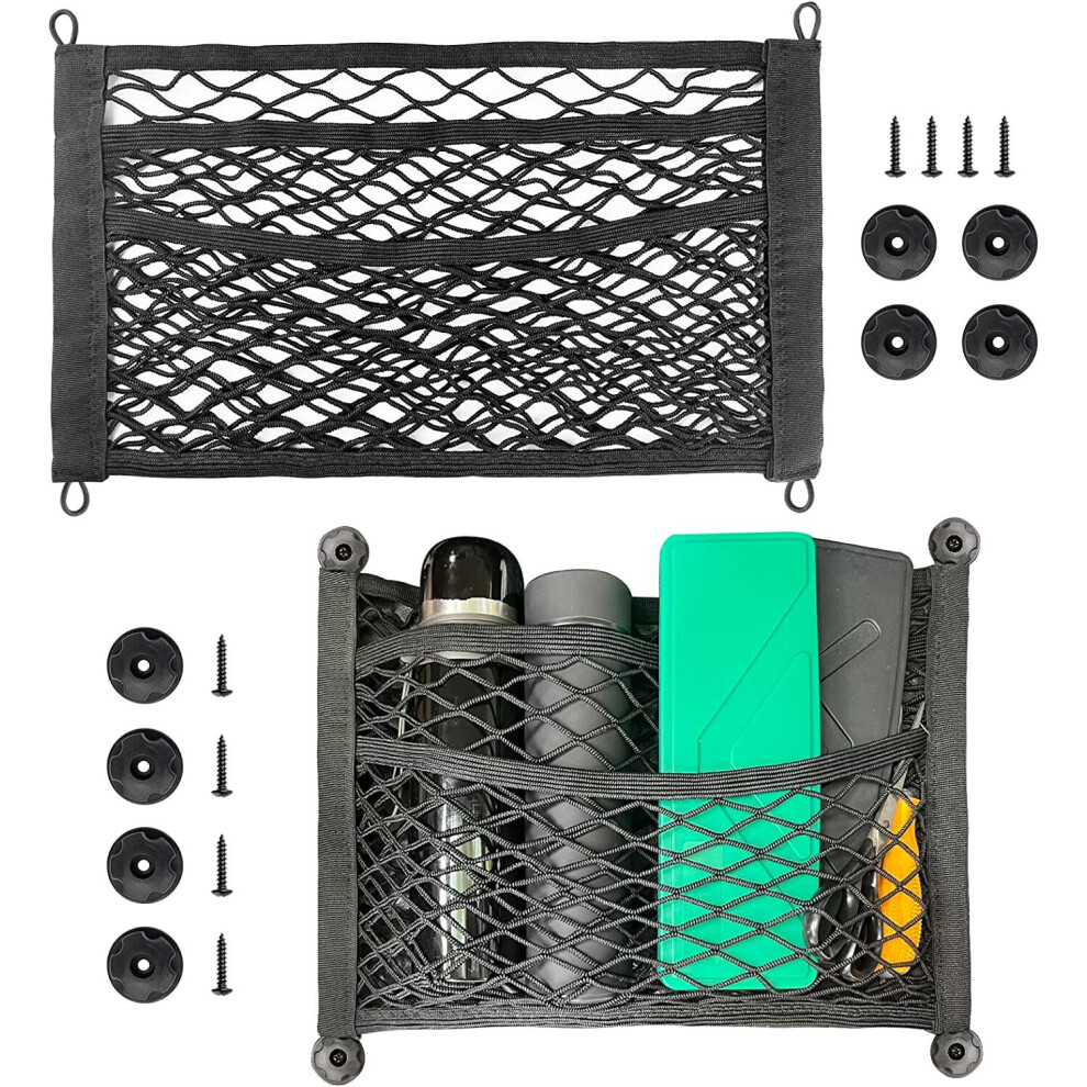 Cargo Net, 2 Pack Universal Mesh Cargo Net for Car Storage, Car-Net Pocket Storage Stretchable Mesh Pocket Net Wall Stic-image-OPC-PBXVF78-NEW