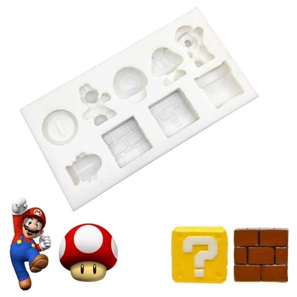 9-Cavity Super Mario Fondant Molds Silicone Candy Mold, Baking Cake Decorating Mold Tools For Cupcake Chocolate, Ice Cu&