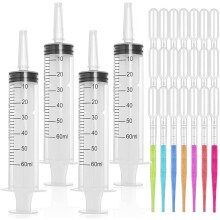 Large Syringe for Lip Gloss, 4-Pack 60ml Syringes and Pipettes for lipgloss Base