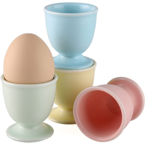 Porcelain Egg Cups Ceramic Egg Stand Holders for Soft Boiled Eggs