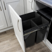 68L Integrated Pull-Out Kitchen Waste Bin for 500mm Cabinet - 1x34L + 2x17L (Dark Grey Anthracite) HH7194GEB