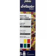 Pebeo Setacolor Fabric Paint 6 X 20ml Opaque Light & Dark Fabrics Textile Craft