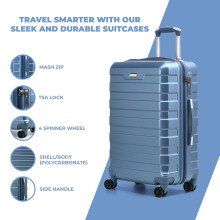 (Ice Blue, Large 28'') Lightweight Luggage Suitcase Set 4 Wheels TSA Lock