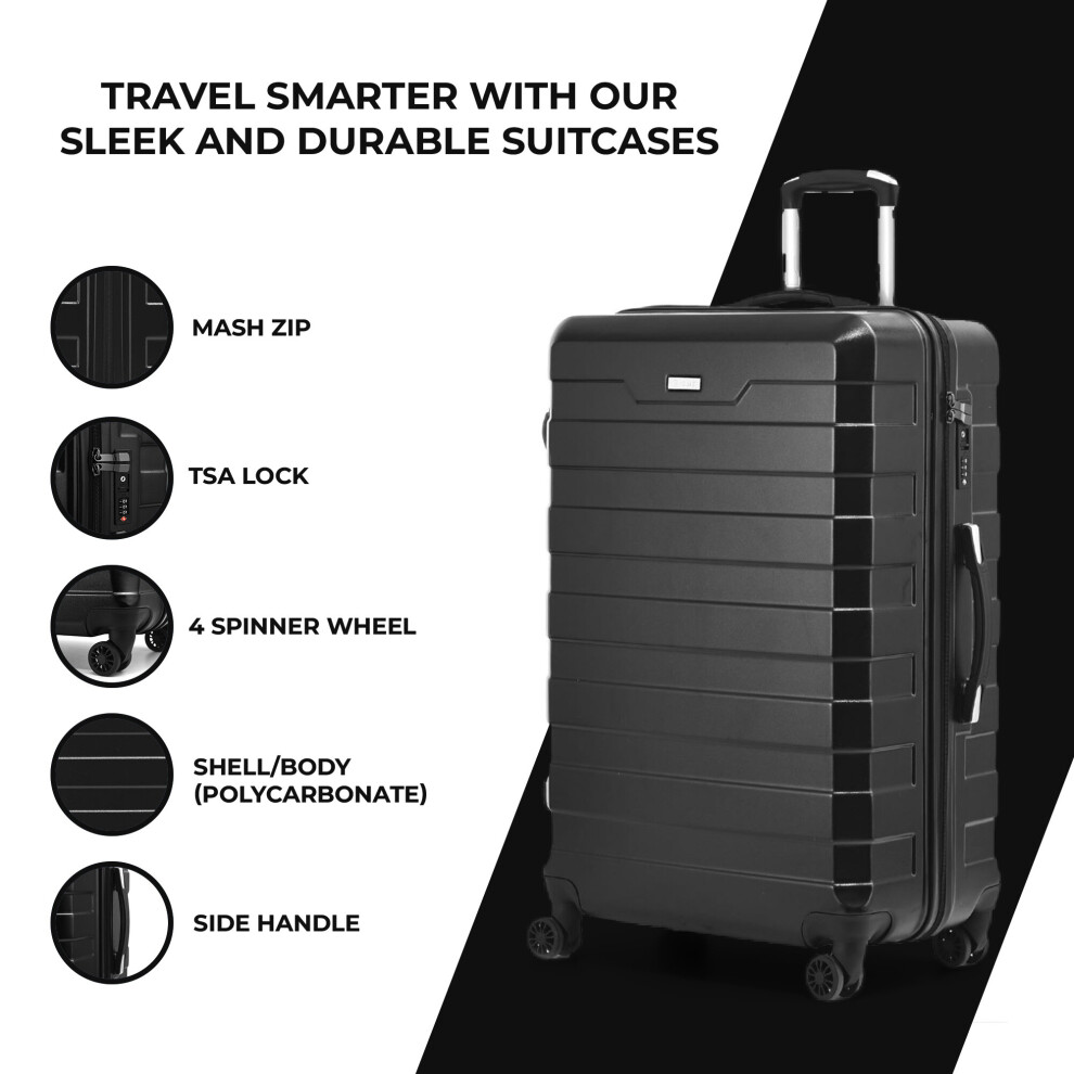 (Black, Small 20'') Lightweight Luggage Suitcase Set 4 Wheels TSA Lock-image-OPC-PBXVKMH-NEW