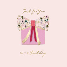 Jewelled Handmade Embellished Gift With Bow Birthday Card Luxury Greeting Cards