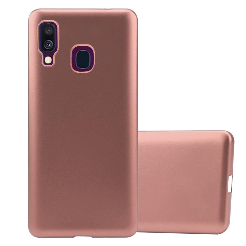 (METALLIC ROSÃ GOLD) Cadorabo Case for Samsung Galaxy A40 Cover Matt Metallic Protection TPU Silicone Gel Back Case