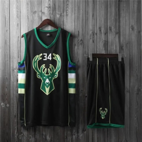 (black, XXXL) Giannis Antetokounmpo adult and children's jersey set