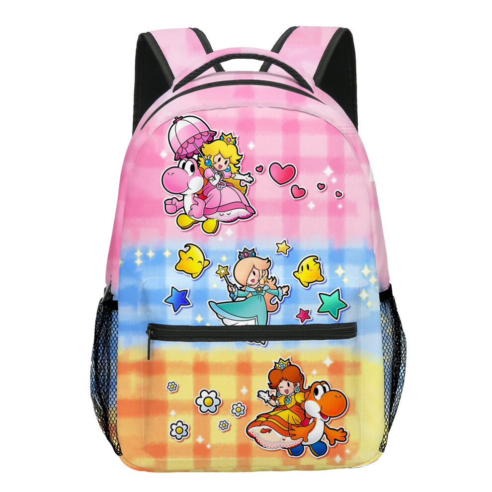 (02) 2023 New Super Mario Kids Schoolbag Bowser-Luigi Mario-Yoshi-Peach Backpack Traveling Bag Not,Specified