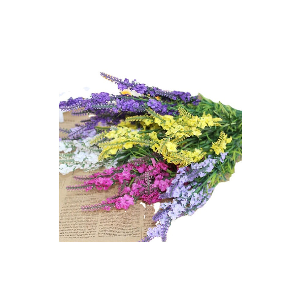 (Yellow) 5 Colors 38cm Artificial Lavender Simulation Lavender Silk Flower Home Wedding Decor