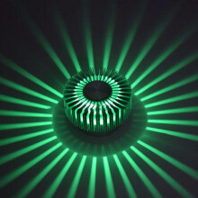 (Green) 3W Creative Flower Shape 5 Color Light Options LED Porch Wall Light Home Bar Decorative Light