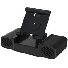 (Black) 3-in-1 Wireless bluetooth Speaker Long Battery Life Power Bank Phone Holder Dual Bass HIFI Stereo TF Card AUX-In Soundbar Home Theatre with Mic