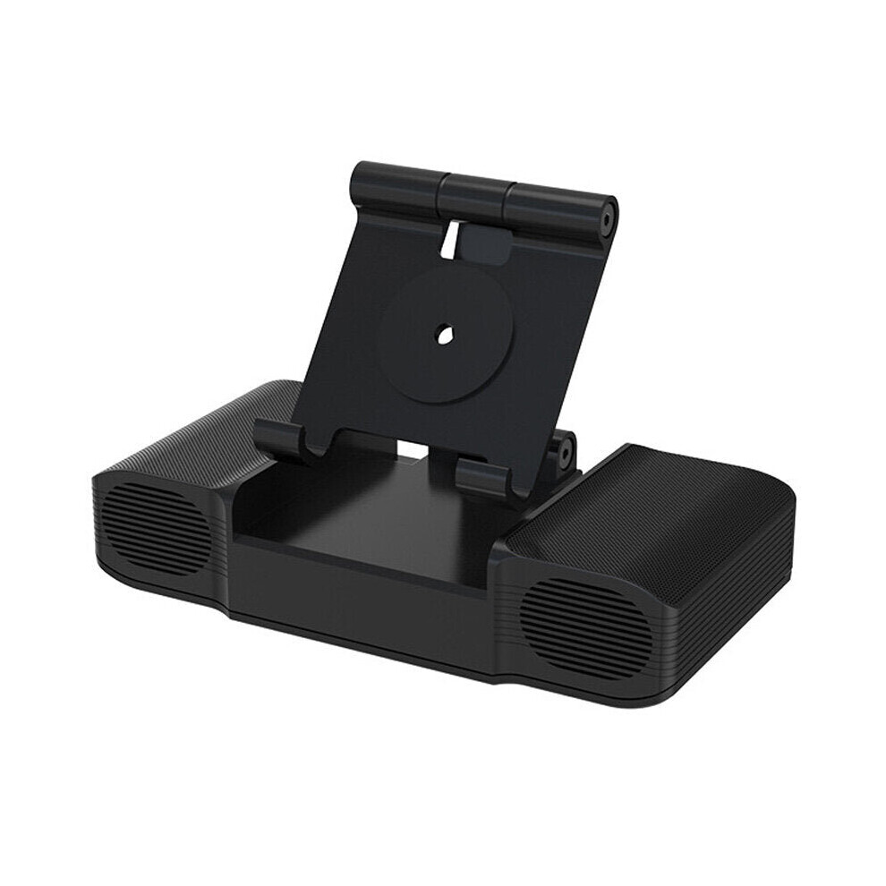 (Black) 3-in-1 Wireless bluetooth Speaker Long Battery Life Power Bank Phone Holder Dual Bass HIFI Stereo TF Card AUX-In Soundbar Home Theatre with Mic