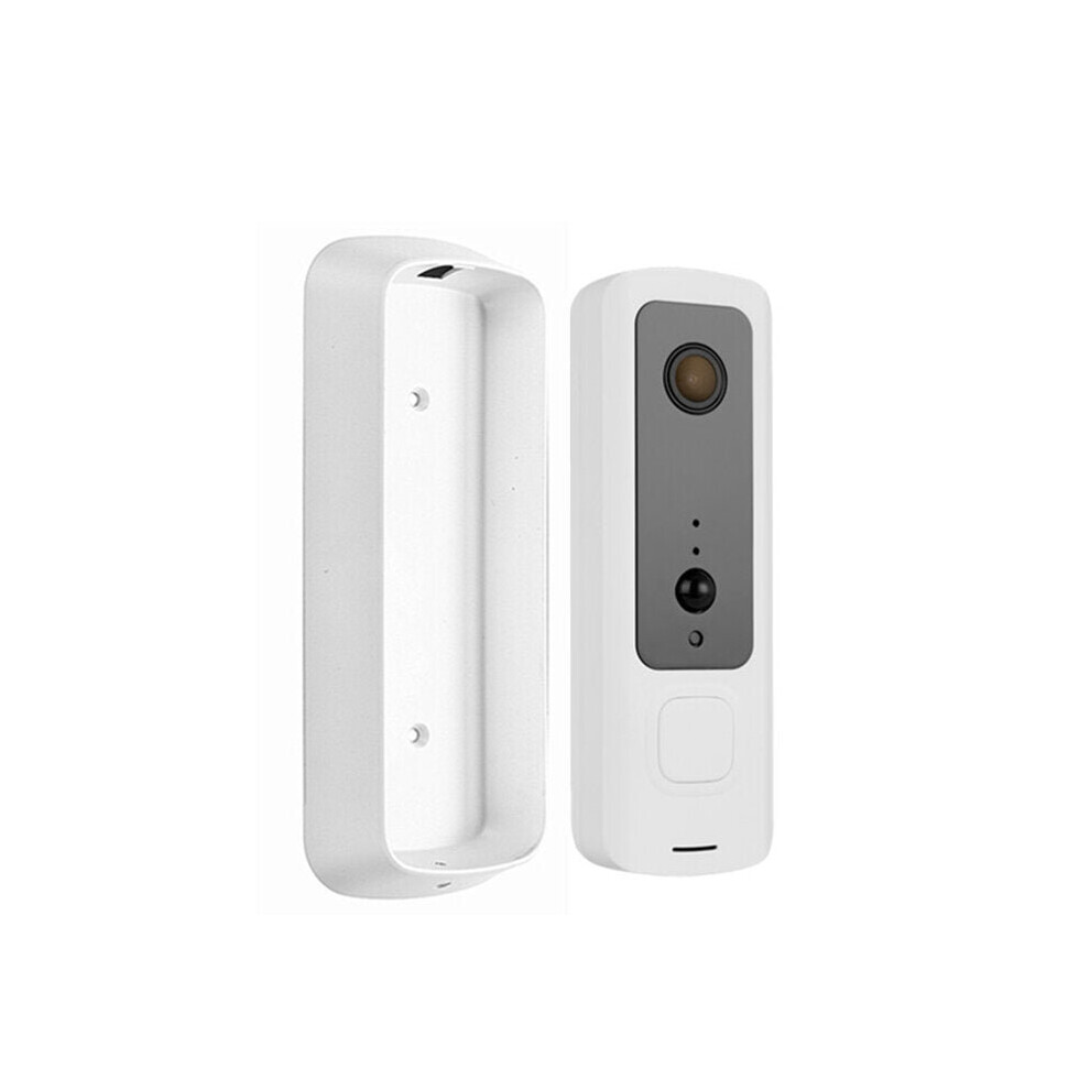 (White, Doorbell+Receiver) 1080P Smart Wireless Video Doorbell Indoor Receiver Home Security Night Vision Battery Door Bell Intercom Monitor