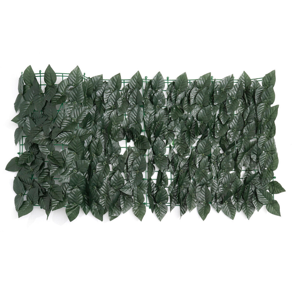 (Evergreen Leaf) 0.5M Outdoor Artificial Faux Ivy Leaf Privacy Fence Screen Decor Panels Hedge Garden Wall Cover