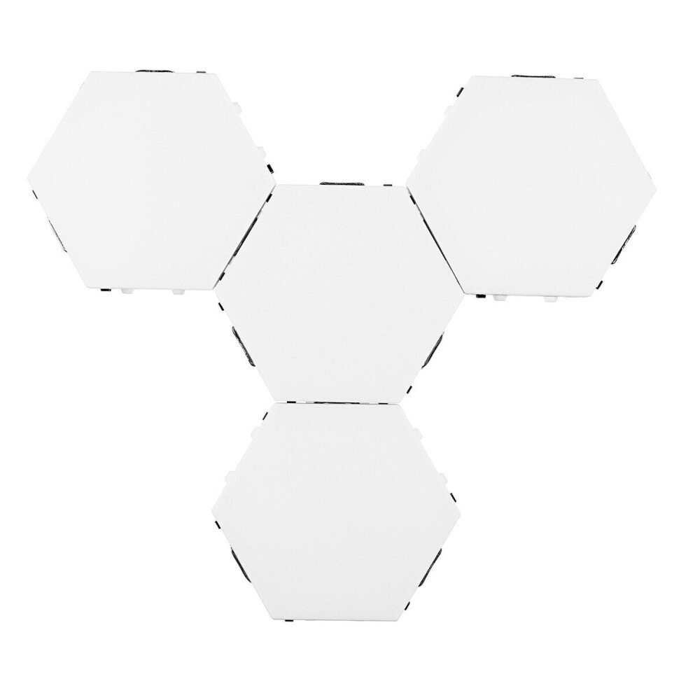 (AU Plug) 4x Modular LED Touch Wall Lamp Hexagonal Honeycomb Magnetic Quantum Night Light