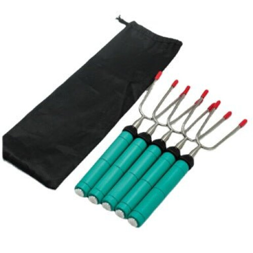 5-20PCS 34 Inch Telescoping BBQ Fork BBQ Roasting Sticks Skewer Fork BBQ Tool 1