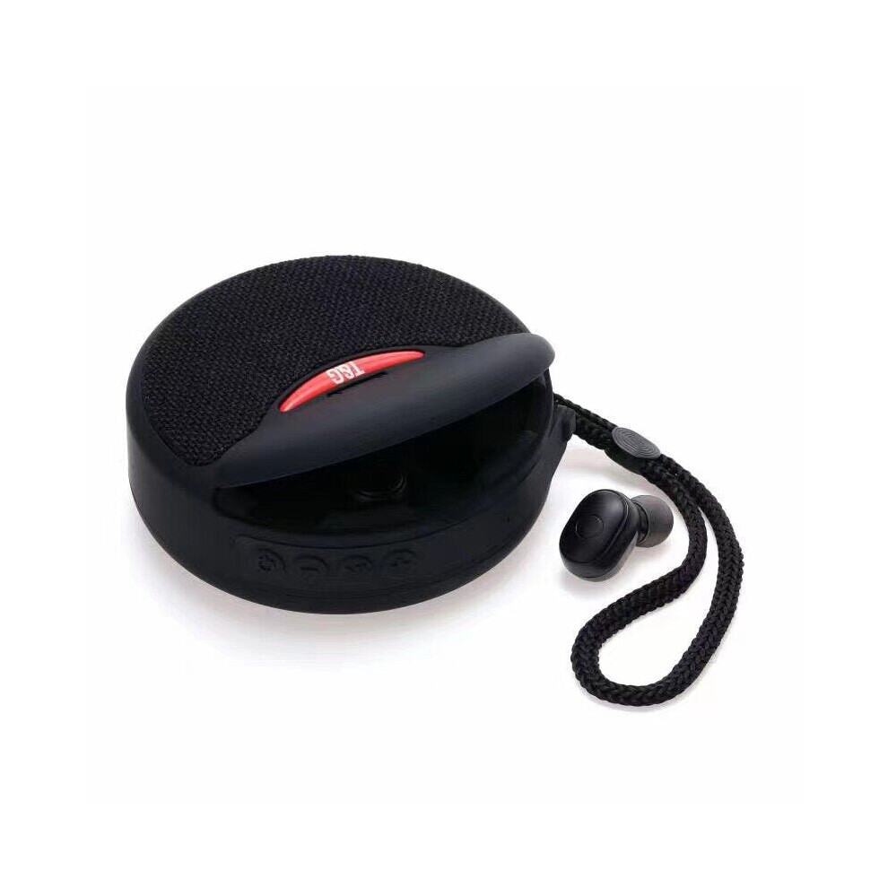 (Black) 2 in 1 bluetooth Speaker + Headset Wireless 3D Stereo Subwoofer Music Sports In-Ear Earphone Speaker Support TF Card FM Radio-image-OPC-PBXVYRZ-NEW