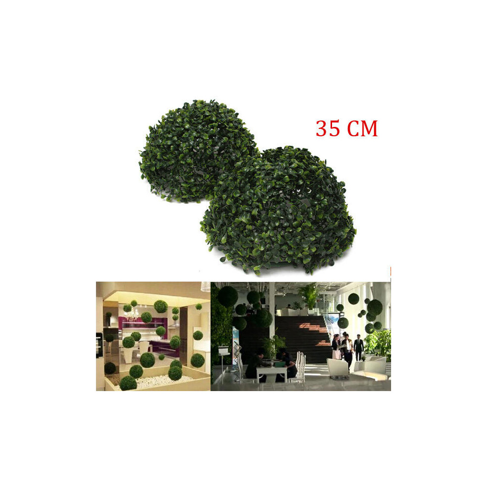 35cm Plastic Artificial Topiary Grass Ball Leaf Effect Ball Wedding Gardening Hanging Decoration