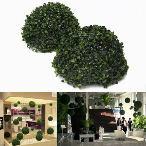 35cm Plastic Artificial Topiary Grass Ball Leaf Effect Ball Wedding Gardening Hanging Decoration 1