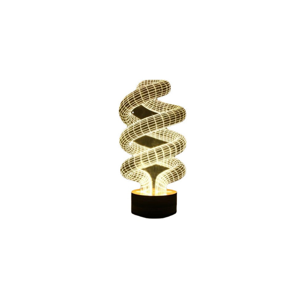 (Button) 3D Tornado Illusion LED Table Desk Light USB 7 Color Changing Night Lamp