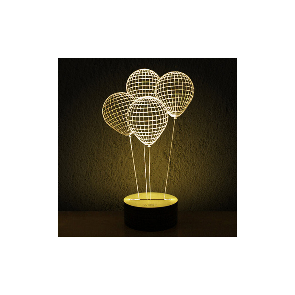 (Balloon) 3D Visual LED Small Table Night Light For Holiday Valentine's Day