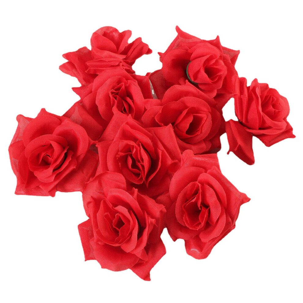 (Red) 1pcs DIY Party Artificial Rose Flower Simulation Silk Home Wedding Decor