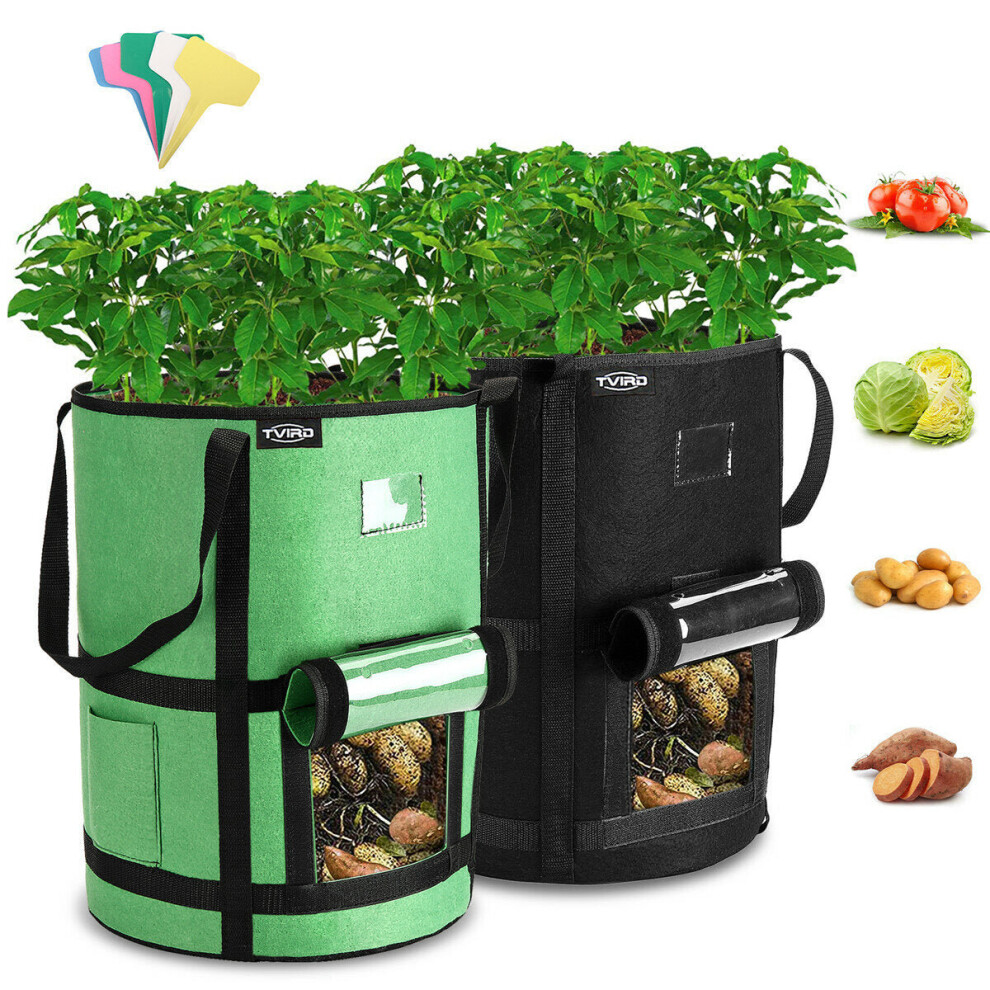 2PCS 10 Gallon Potato Grow Bags Heavy Duty Non-Woven Faric Plant Pot Container