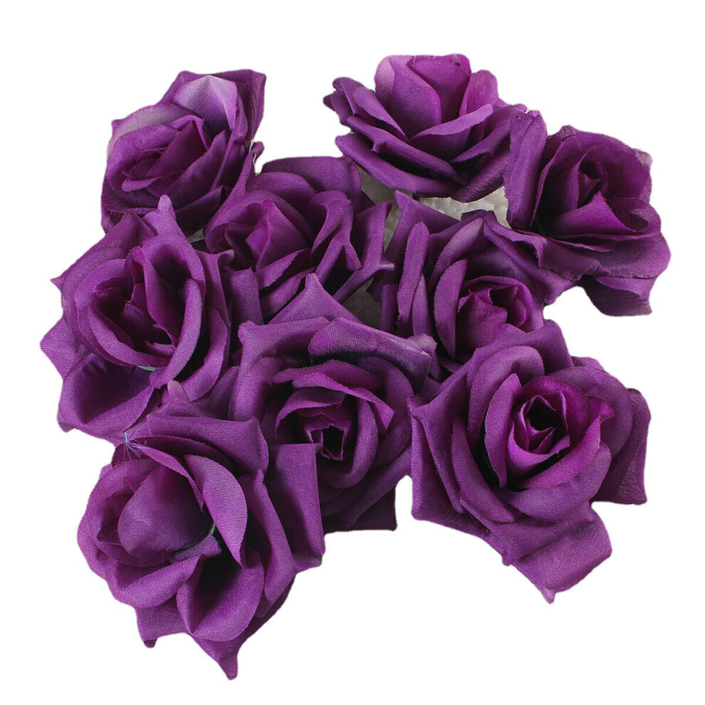 (Dark Purple) 1pcs DIY Party Artificial Rose Flower Simulation Silk Home Wedding Decor