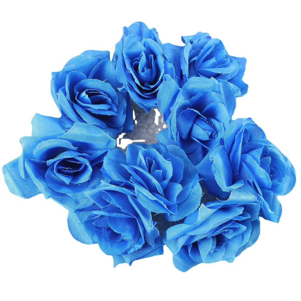 (Dark Blue) 1pcs DIY Party Artificial Rose Flower Simulation Silk Home Wedding Decor