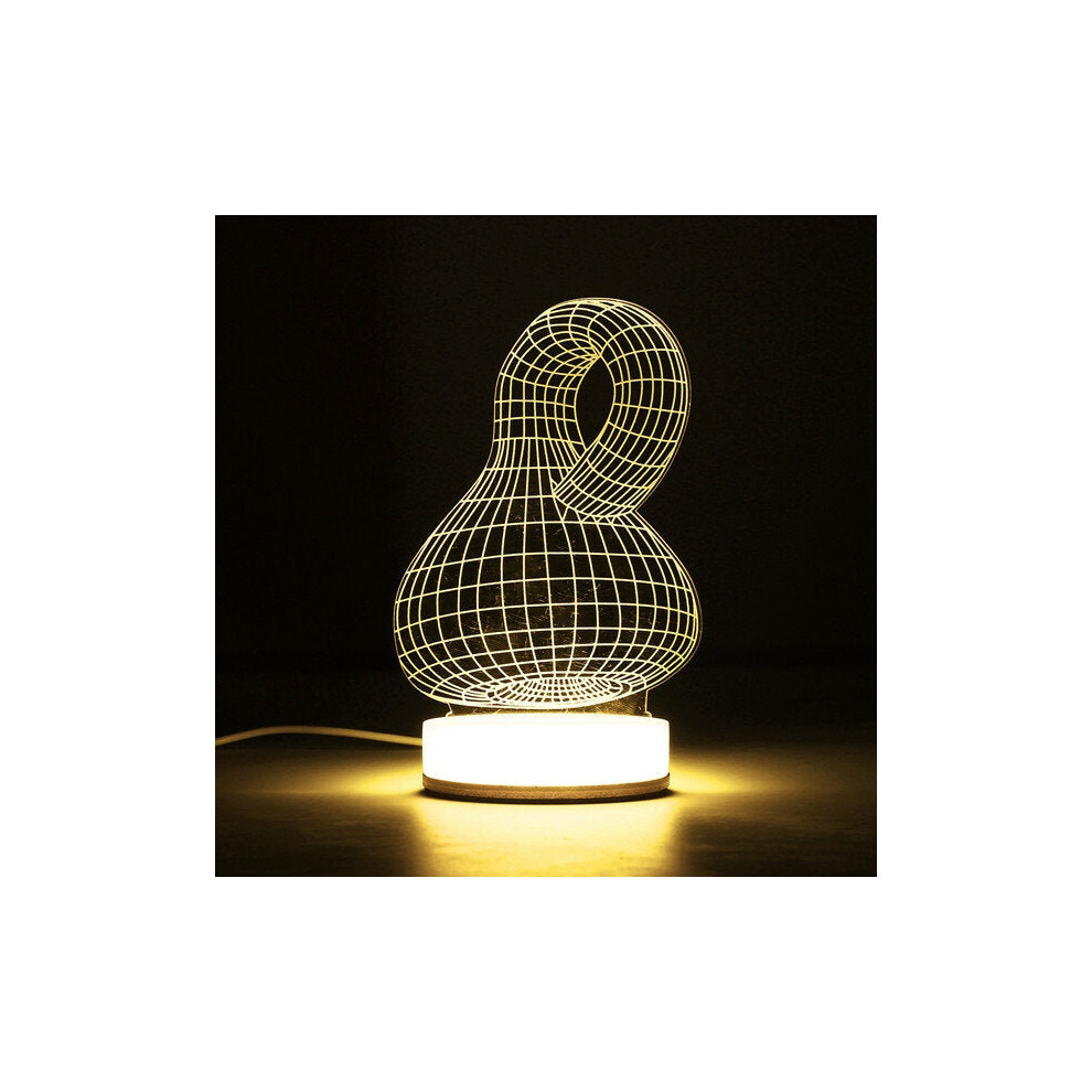 (Artistic bottle) 3D Illusion USB LED Night Light Warm White Desk Table Lamp Xmas Gift