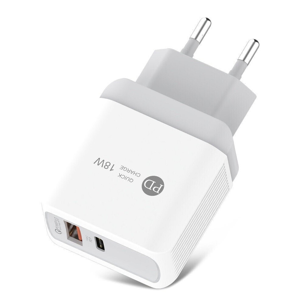(Eu Plug) 18W Quick Charger Power Adapter For Tablet Smartphone White 9078193131758