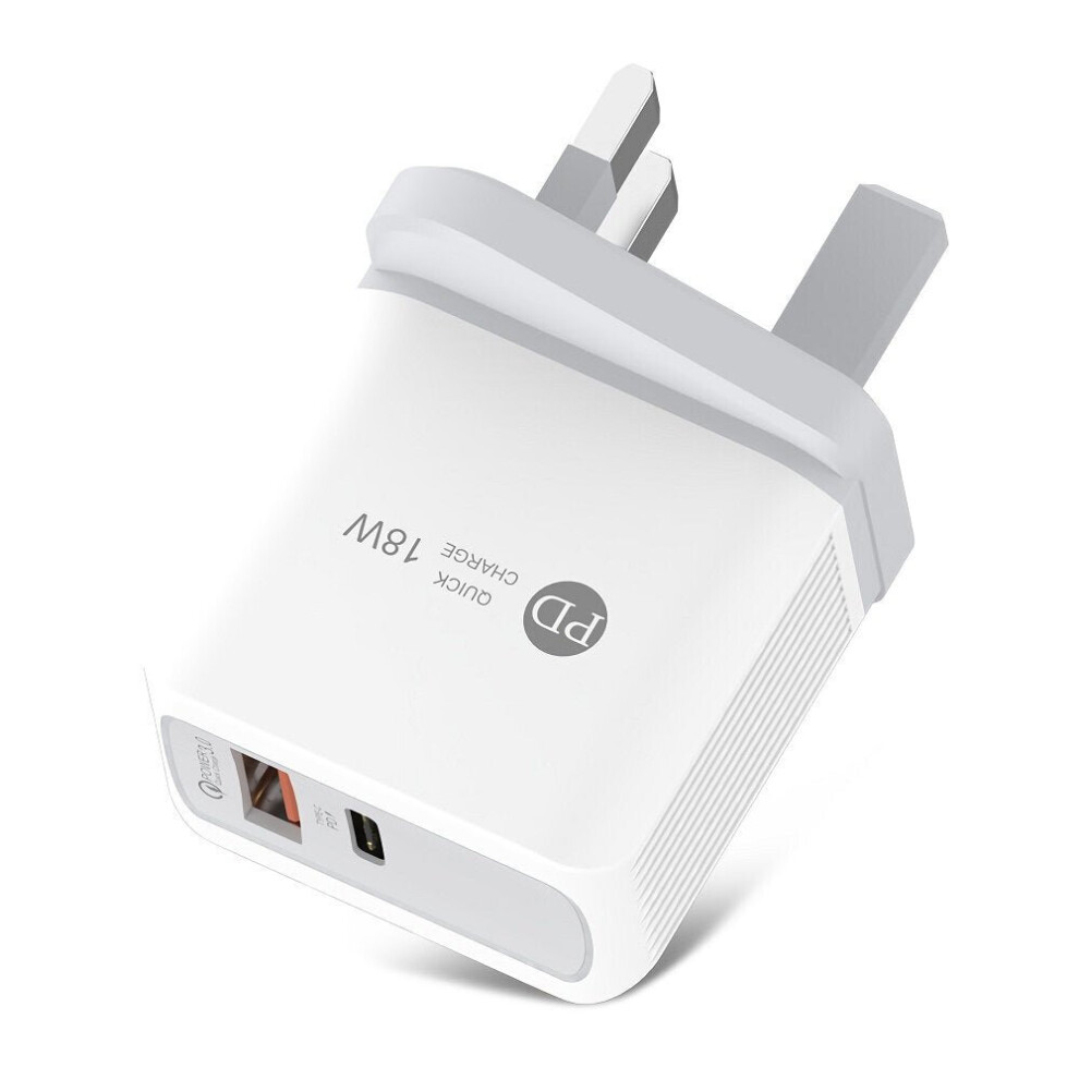 (Uk Plug) 18W Quick Charger Power Adapter For Tablet Smartphone White 9078193131772