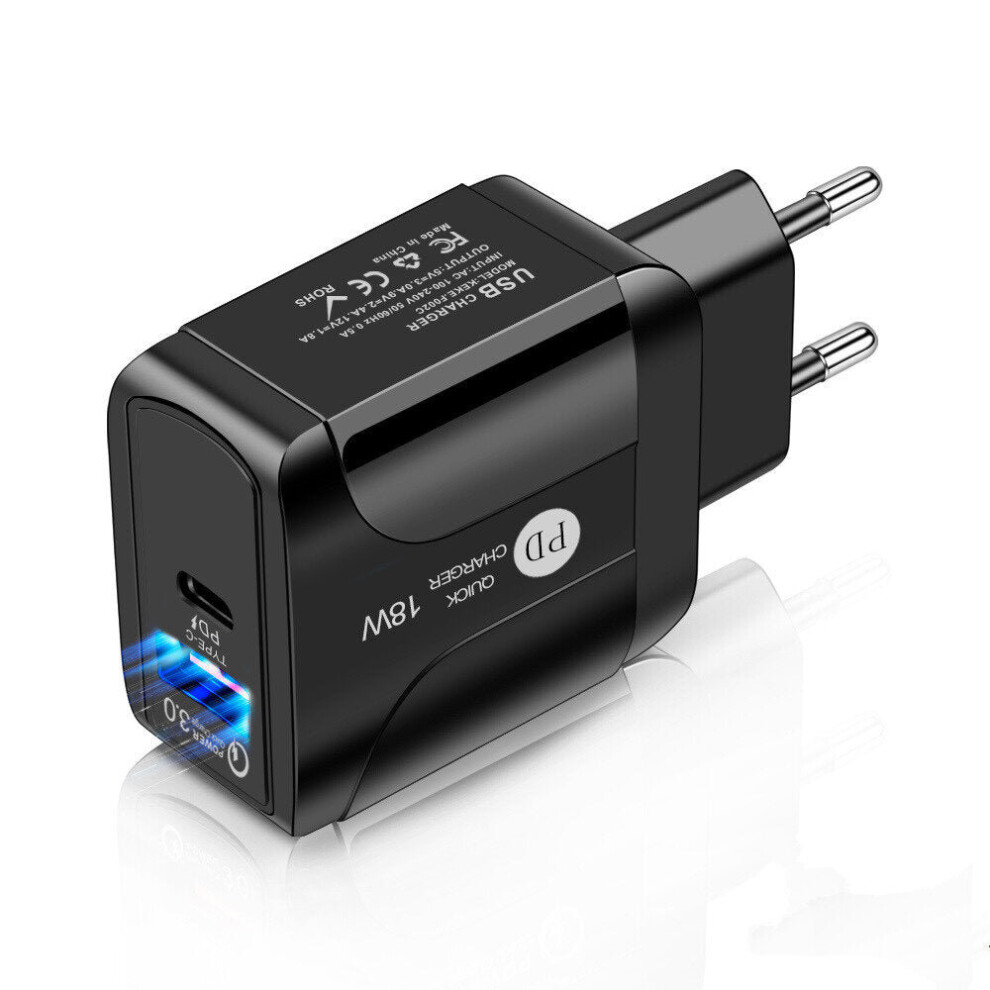 (, Eu Plug) 18W Usb Quick Charger Power Adapter For Tablet Smartphone Black 9078193131710