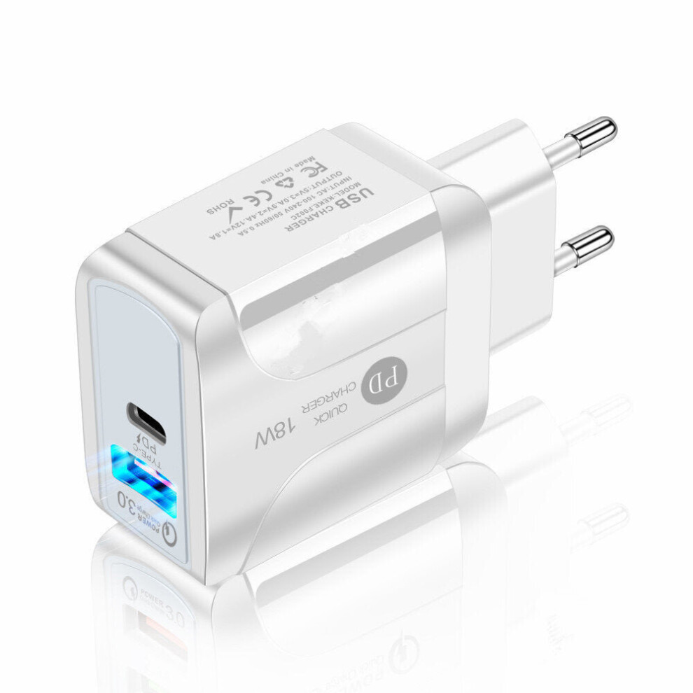 (, Eu Plug) 18W Usb Quick Charger Power Adapter For Tablet Smartphone White 9078193131727