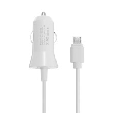 (white) 5V 2.4A Spring Wire Car charger for Tablet Cell Phone