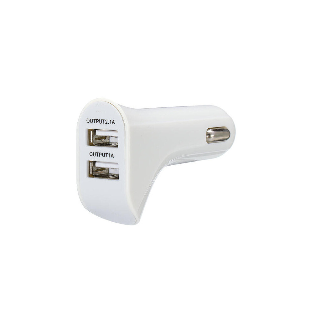 (white) 2 IN 1 Car Headset Charger for Tablet Cell Phone