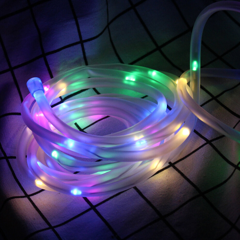 (Colourful Light) 39FT 100 LED Solar String Rope Fairy Light Waterproof Xmas Wedding Party Decor Night Light