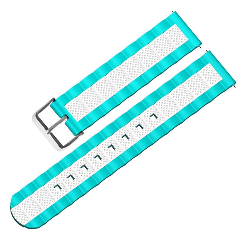 (2) 20mm Three-colour Waves Shape Watch Band Strap Replacement for Smart Watch Non-original