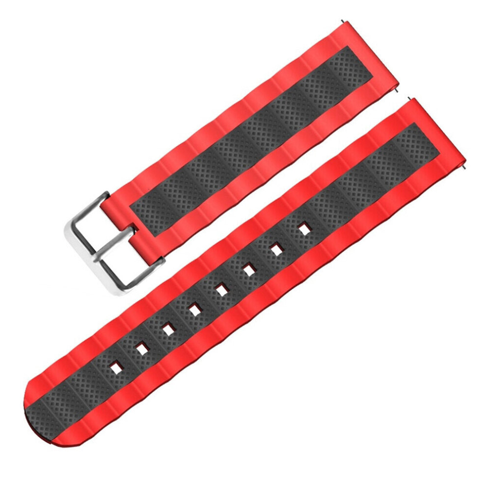 (3) 20mm Three-colour Waves Shape Watch Band Strap Replacement for Smart Watch Non-original