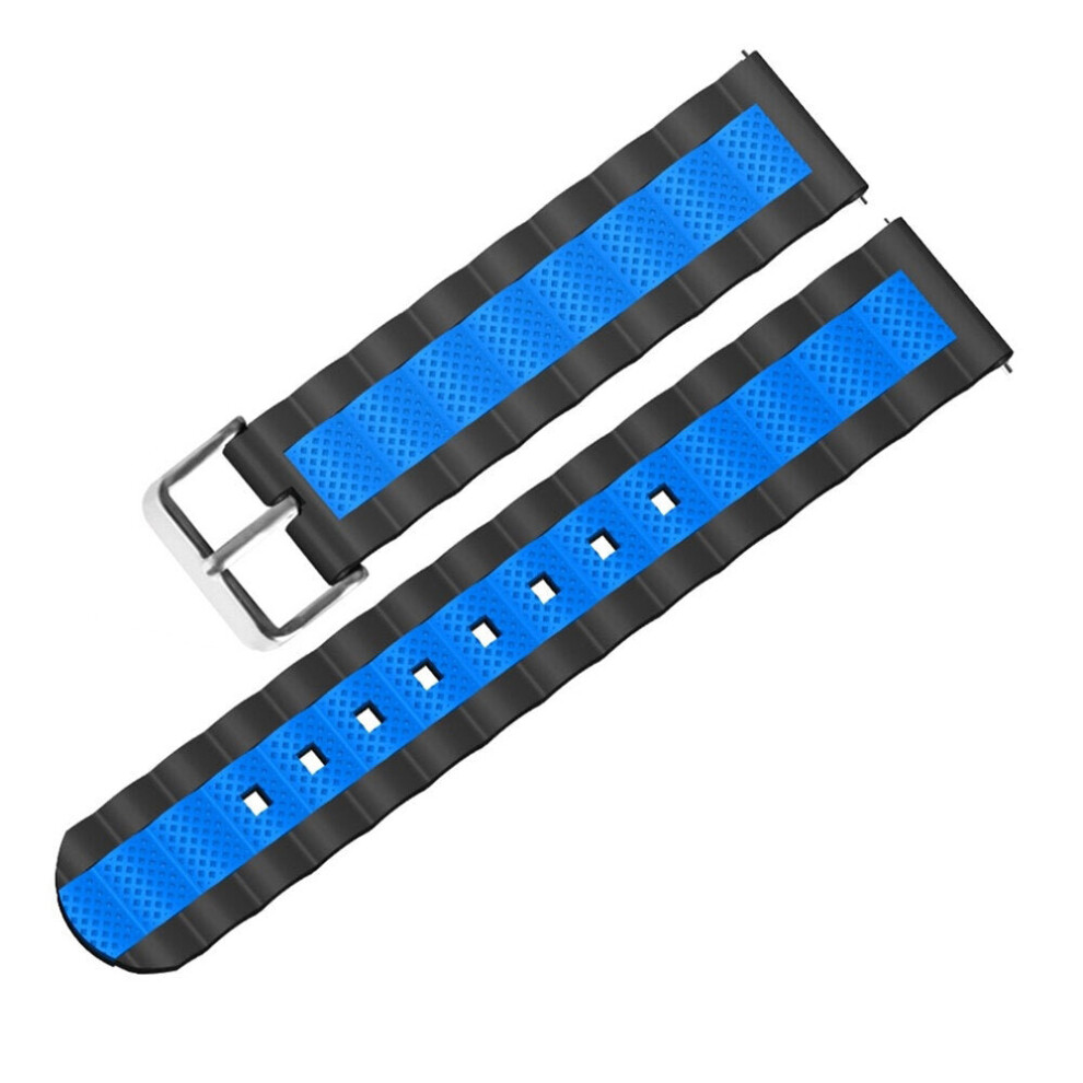 (5) 20mm Three-colour Waves Shape Watch Band Strap Replacement for Smart Watch Non-original