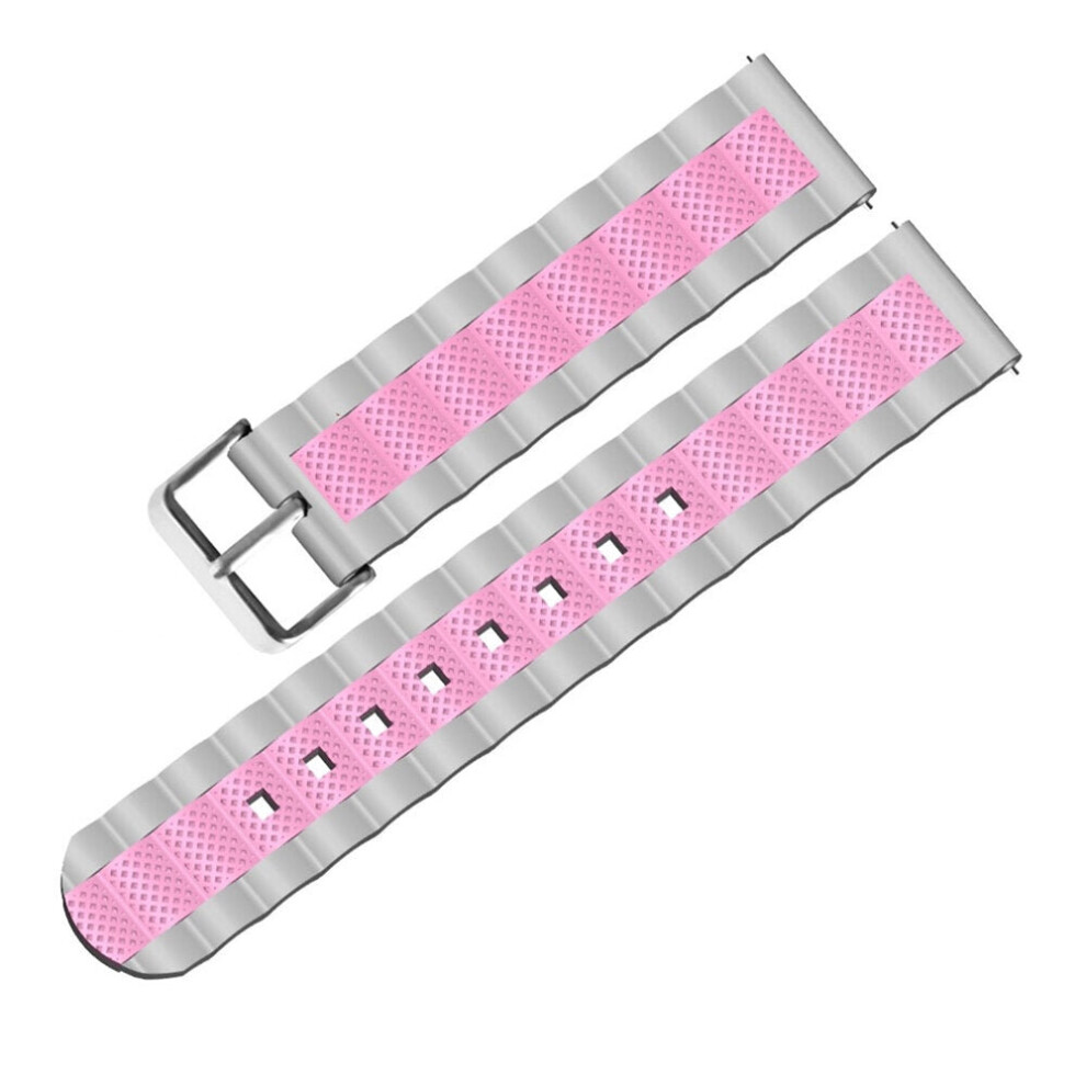 (1) 20mm Three-colour Waves Shape Watch Band Strap Replacement for Smart Watch Non-original