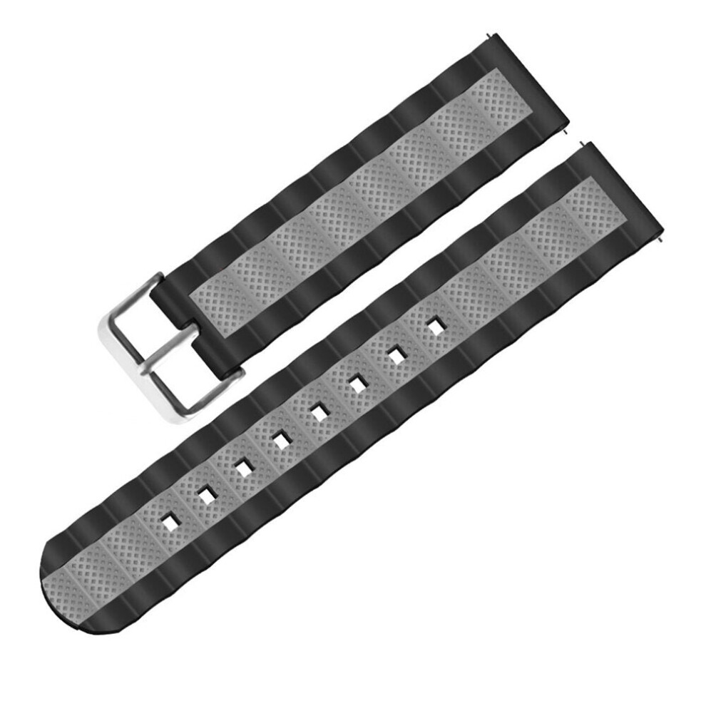 (6) 20mm Three-colour Waves Shape Watch Band Strap Replacement for Smart Watch Non-original