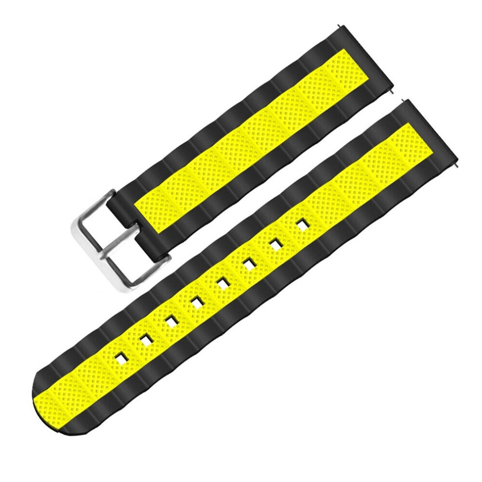 (7) 20mm Three-colour Waves Shape Watch Band Strap Replacement for Smart Watch Non-original