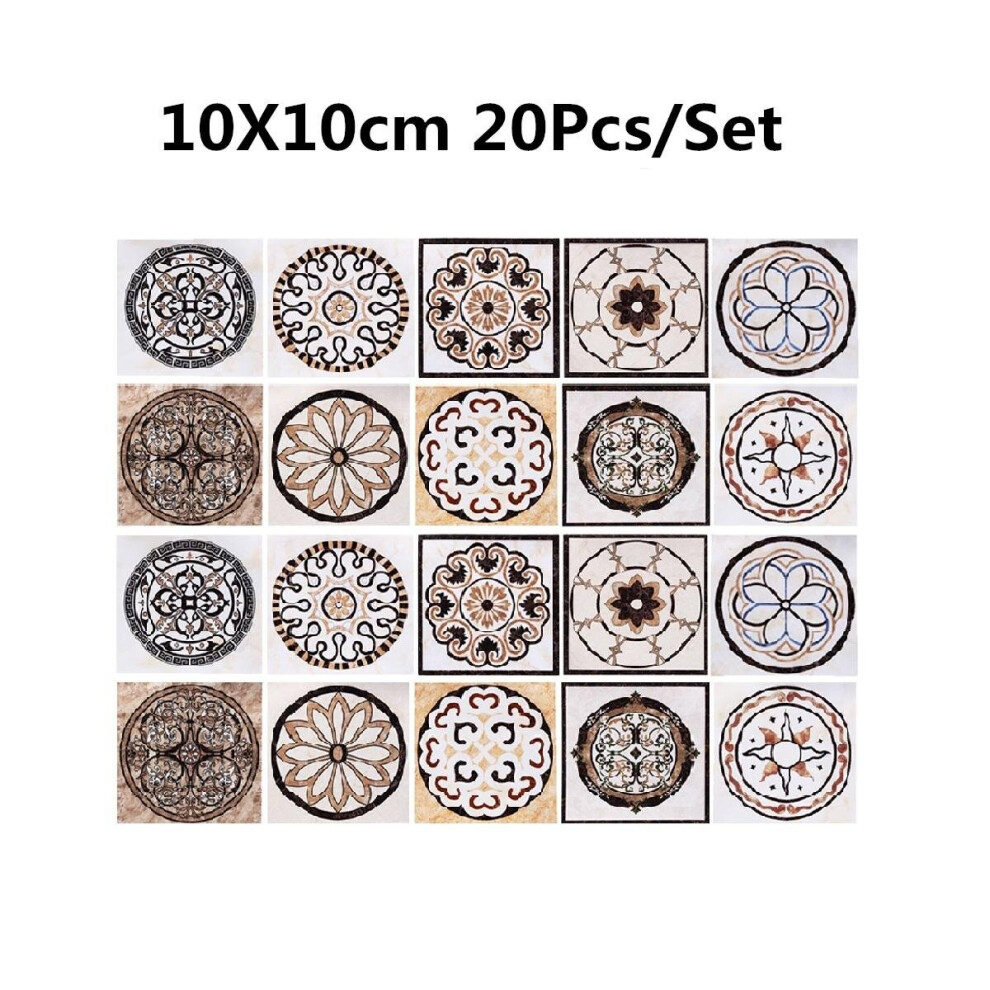 (S) 20Pcs Square Tile Self Adhesive Floor Wall Sticker Decal Vinyl Room Decor