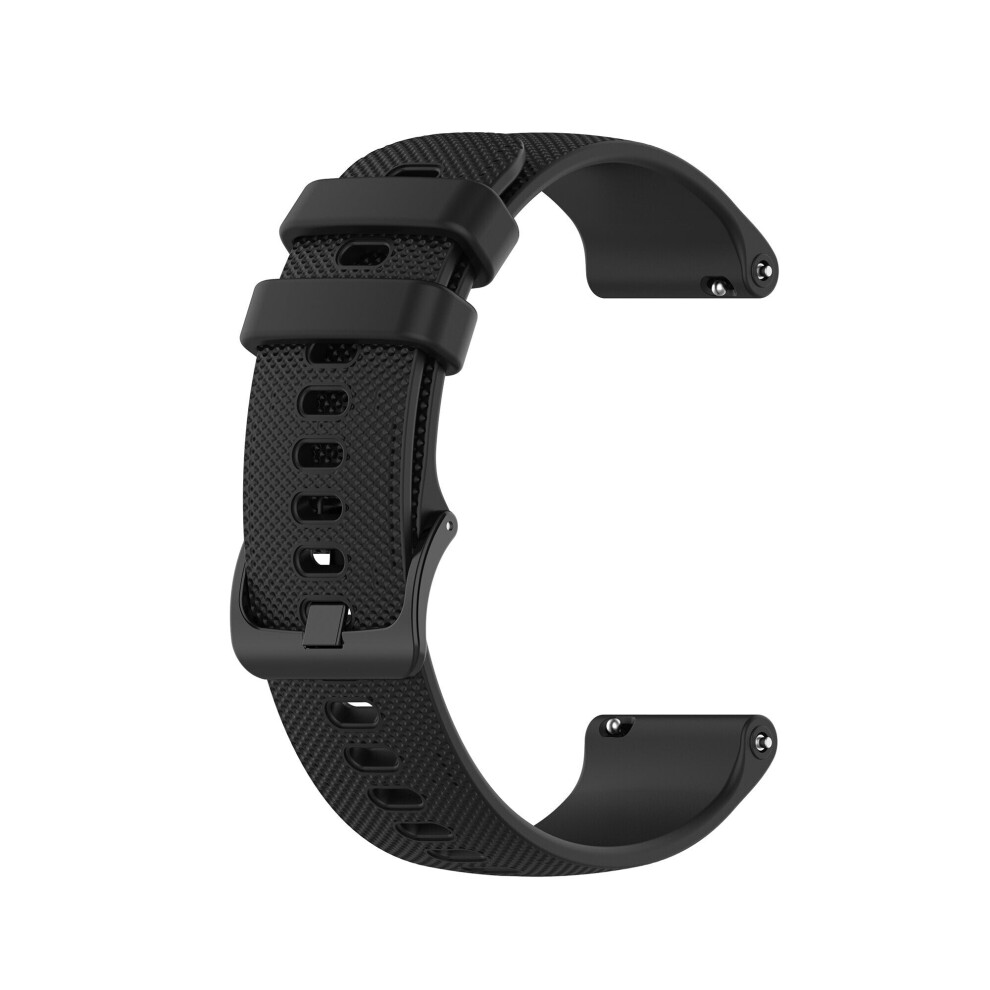 (Black) 20mm Width Soft Silicone Watch Band Watch Strap Replacement for Smart Watch